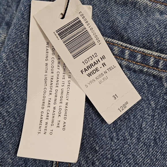 NWT Aritzia Denim Forum The Farrah Hi-Rise Wide Jean Size 31 - Picture 8 of 10